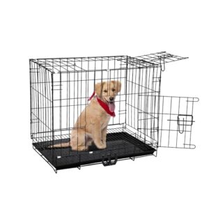 Pet Clean Foldable Dog Cage for Small Dogs, 24 Inches Strong Metal Heavy Duty Dog Crate with Removable Tray for Shih Tzu & Other Small Dog (Upto 11 kg Dogs and Cats, Black)