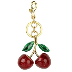 Keychain, Key Chain, Key Chain for Girls Cherry Bag Charm with Key Ring for Girls Car Accessories Birthday Unique Gifts for Women Purse/Handbags