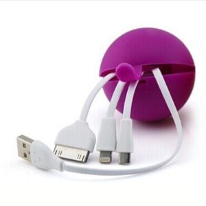 Aeoss Multiple Travel USB Adapter USB 8 Pin USB to Micro USB USB to 30 pin Charging Purple Color