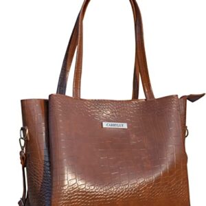 Carrylux Large Capacity Croco Pattern Tote Bags For Womens Big Purses And Handbags Ladies Big Shoulder Bag