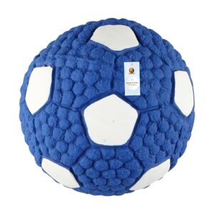 Foodie Puppies Interactive Non-Toxic Soft Latex Squeaky Chew Toy for Small to Medium Dogs (Blue Football - Large) | Chewing, Floating, Training, and Bouncing | Reduce Separation Anxiety