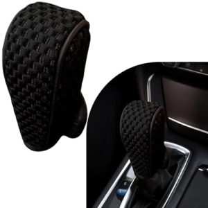 SARTE Gear Shift Knob Cover Anti-Slip, Breathable Cotton mesh Anti-Scratch Shift Handle Protector Premium Gear Knob Cover for All Cars Universal fit (Black)