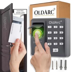 OldArc F7 Biometric Access Control | RFID Card + Fingerprint Door Access Control Keypad 12VDC | 500 User Office Biometric Device | Pin + Card Door Fingerprint Reader for ZKTeco Lock