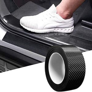 Aeoss Car Sticker Carbon Fiber Rubber,Entry Guard Protector Strip Car Door Sill Protector,Bumper Door Guard Scuff Plate Protectors Tape Anti-Scratch Step 5 M Polyvinyl Chloride (5Cm X 5Meter) (Black)