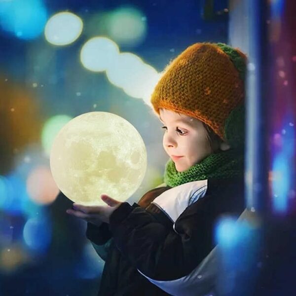 Desidiya 3D Moon Night Lamp – Rechargeable with 7 Color Changing Features, 15CM – Elegant Plastic Design for Beautiful Indoor Lighting in Bedrooms and Kids' Rooms | Gifts for Woman | Valentine Gift - Image 8