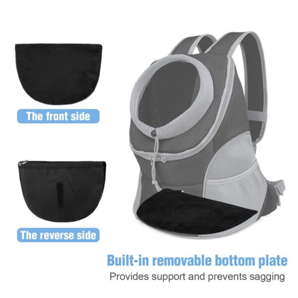 NARAYANMUNI Pet Dog Carrier Backpack Puppy Dog Travel Carrier Backpack Carrier for Small Dogs Cats Rabbits (L-13.8 in,W-13.3in) | Pack of 1|Small | Black - Image 2