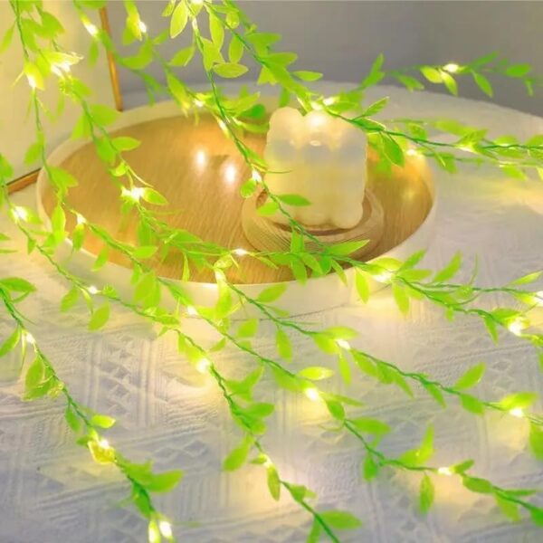 One94Store Artificial Leaf Curtain Lights – 200 LED Warm White Fairy String Lights, 3x1m, Remote Control with 8 Lighting Modes for Home, Wedding, Party, Diwali, Christmas & Festival Decoration - Image 8