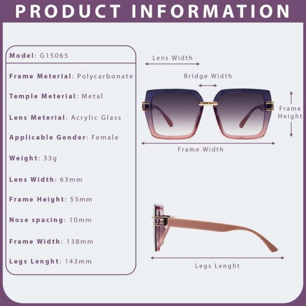 HASHTAG EYEWEAR Latest & Stylish Sunglasses for Women | Fashionable & Lightweight Eyewear, 100% UV Protected Sunglass with Maximum Clarity (Pink) - Image 5