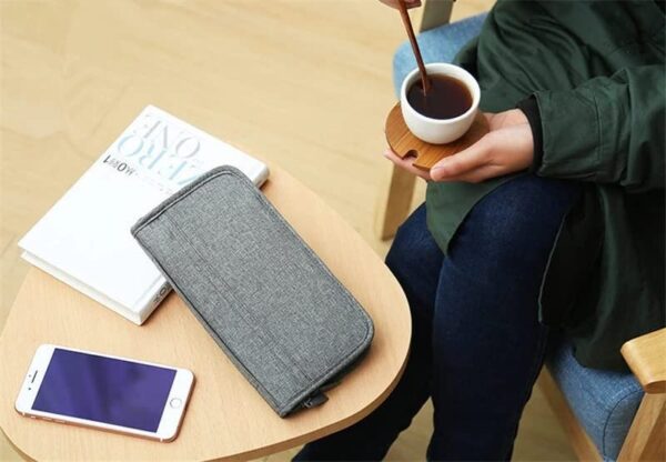 Aeoss New Passport Holder Passport Wallet Travel Document Multi-Functional ID Card Credit Card Holder Storage Organizer Clutch (Grey) - Image 2