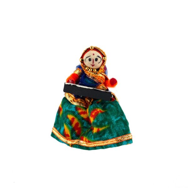 JH Gallery Traditional Rajasthani Handmade Decorative Puppet Doll Fridge Magnet (Set of 5) (Female Dolls) - Image 6