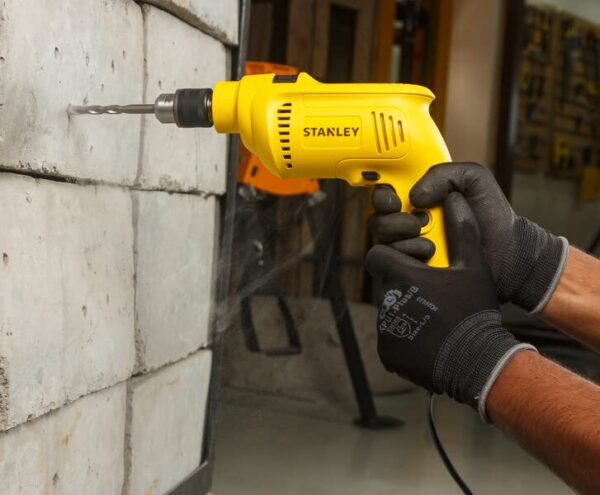 STANLEY SDH550KP 550W 10mm Corded Single Speed Hammer Drill Machine and Hand Tool Kit (120-Pieces) - Includes Hammer Drill, Measurement Tape, Drill Bits, Hammer, 1 Year Warranty, YELLOW & BLACK - Image 19