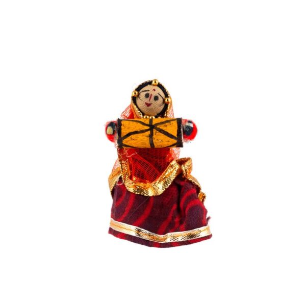 JH Gallery Traditional Rajasthani Handmade Decorative Puppet Doll Fridge Magnet (Set of 5) (Female Dolls) - Image 8