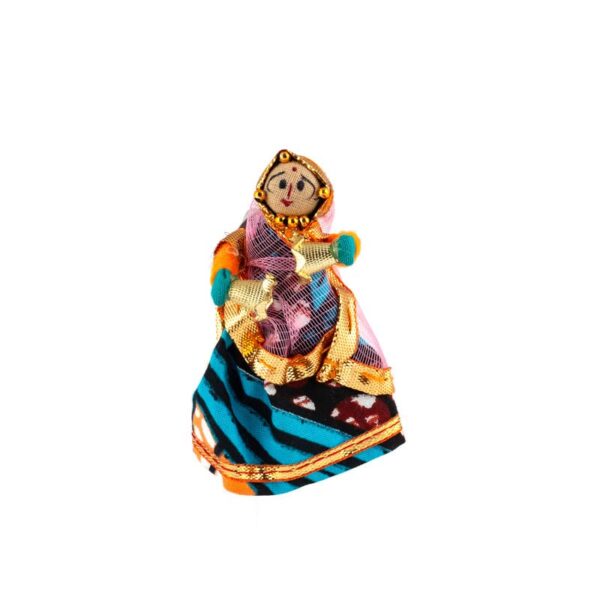 JH Gallery Traditional Rajasthani Handmade Decorative Puppet Doll Fridge Magnet (Set of 5) (Female Dolls) - Image 5