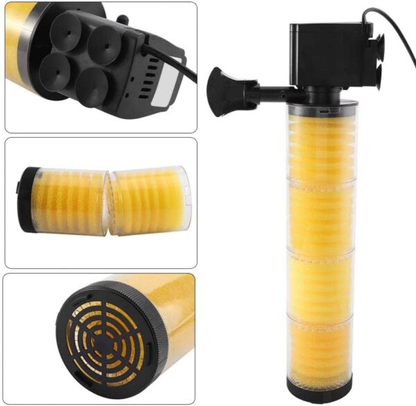 VAYINATO® BL-8500F Aquarium Filter, Upto 5ft - Fish Tank Submersible Power Filter 35w - 3 in 1 Filteration, Oxygenation and Water Flow 4 Layer by Petzlifeworld - Image 4