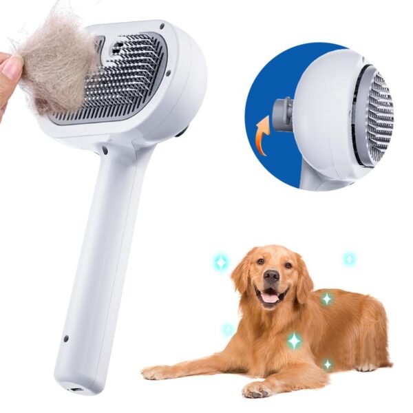 PETTY-KITTY® Multipurpose Steam Cat Brush Dog Brush for Shedding, Dog Comb Cat Comb Remove Static Flying Hair Pet Grooming Brush Self Cleaning Dog BrushSuitable for Long and Short Hairs (white) - Image 6