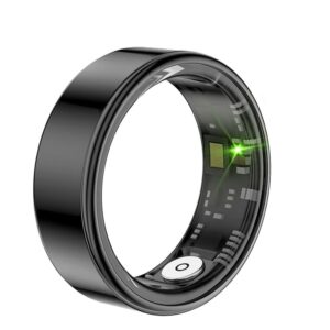 Ustick Smart Ring Health Tracker, Fitness Sleep & Heart Rate Monitor Tracker Smart Ring, Waterproof Bluetooth Fitness Tracker Ring IP68 Waterproof (Black, 12)