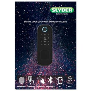 SLYDER Smart Door Locks | Biometric Main Door Locks for Home & Office | Fingerprint & RFID Card Access | Black