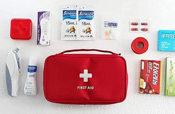 BITLOK Polyester Multi-Function Large Medical Kit First Aid Pouch|Medicine Organizer Box For Travelling Car, Home, Office|Emergency First Aid Kit Box Organizer, Red - Image 6