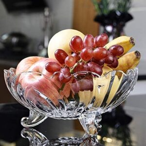 GIYANZA Crystal Flower Cut Designer Glass Fruit Bowl for Dining Table Serving & Dinnerware With Flat Base (Pack of 1)