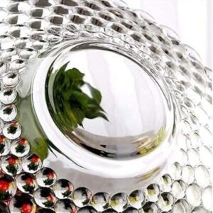 GRETZOMALL Glass Crystal Decoration Serving Dry Fruit Flower Shaped Bowl Plate for Dining Table, Dinnerware, Servings Glass Decorative Platter Set (Transparent)