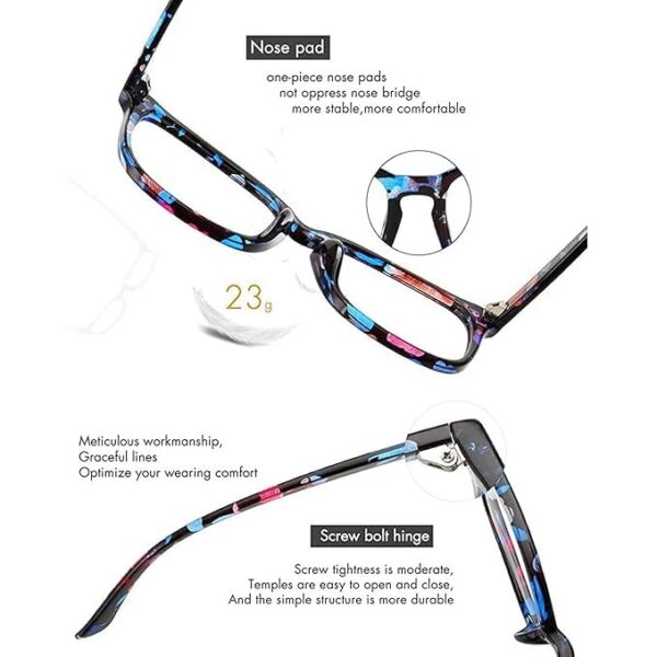 CREEK Blue Light Blocking Glasses Gaming Filter Square Eyeglasses for Eye Protection Men Women, Computer/Tablet/Laptop/Mobile/TV, Anti-blue & Anti eyestrain with Testing Kit - Image 4