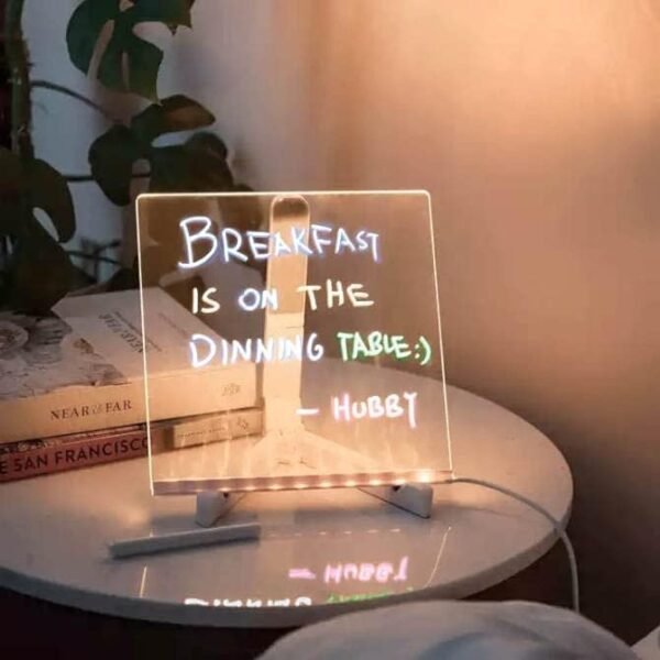 CPENSUS DIY 3D Acrylic Writing Pad With Pen Message Board Rewritable Table Lamp For Study LED Light Office Home Decor Gift - Image 3