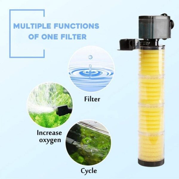 VAYINATO® BL-8500F Aquarium Filter, Upto 5ft - Fish Tank Submersible Power Filter 35w - 3 in 1 Filteration, Oxygenation and Water Flow 4 Layer by Petzlifeworld - Image 3