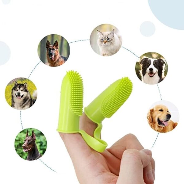 BWOGUE 3-Sided & Double Finger Dog Toothbrush Cat Finger Toothbrush Pet Teeth Cleaning Set Soft Bristles for Easy Dental Care Toothbrush Suitable for Large to Small Dogs Cats and Small Pets - Image 8