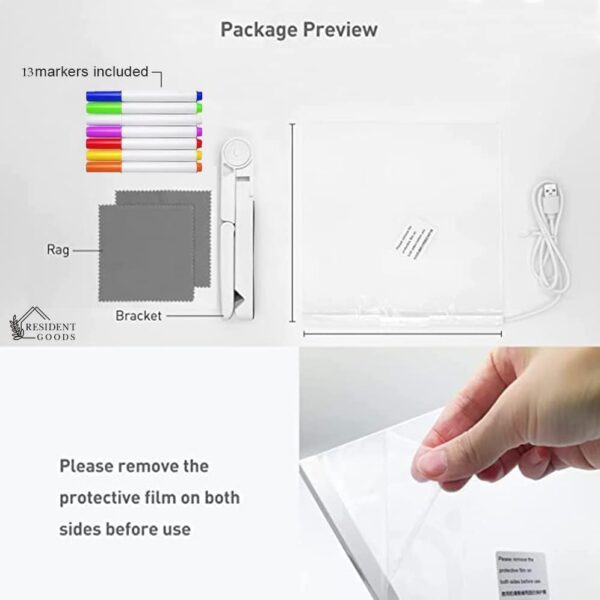 CPENSUS DIY 3D Acrylic Writing Pad With Pen Message Board Rewritable Table Lamp For Study LED Light Office Home Decor Gift - Image 4