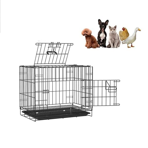Dog Trust Cage with Removable Tray, Dog Cage Small Size Black for Puppy Pet (18 Inch) - Image 2