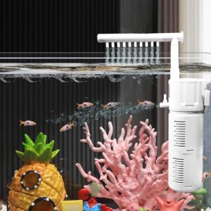 Buraq Fountain Aquarium Filter - Multi-Function Submersible Filtration Pump, Submersible & Efficient Fish Filter, Aquarium Filters for Fish Tank - BL 99F | 18W | 1000L/H (Multi-Color)