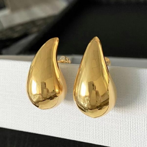 Aeoss Women Chic Teardrop Bottega Inspired Round Earrings | Gifts for Women and Girls, Anniversary Gift, Birthday Gift (Gold) - Image 4