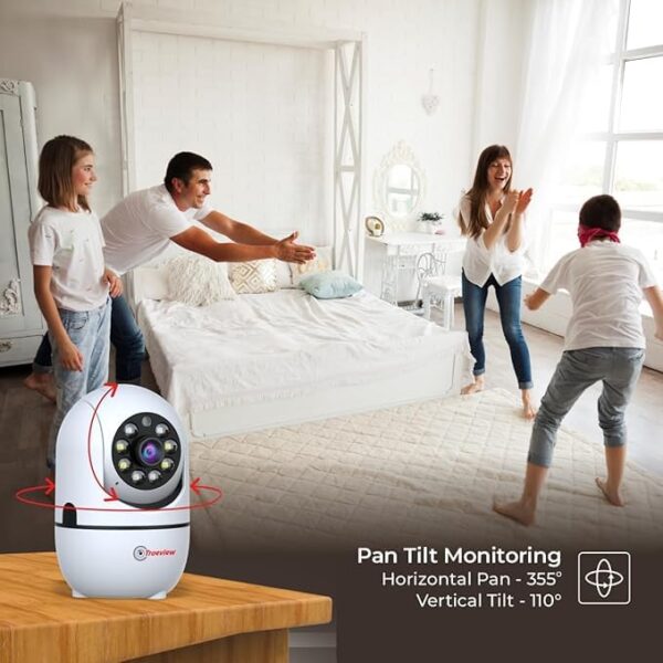 Trueview 2MP Smart CCTV Wi-fi Home Security Camera with Pan Tilt 360� View, 2 Way Talk, Cloud Monitor, Motion Detect, Supports SD Card Up to 256 GB, Night Vision (2MP Color Night Vision Smart Camera) - Image 5
