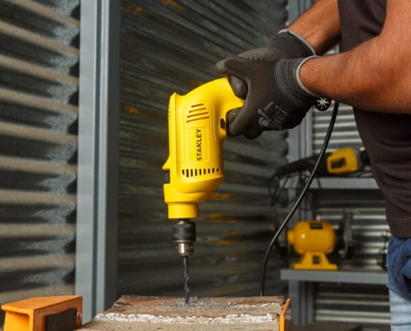 STANLEY SDH550KP 550W 10mm Corded Single Speed Hammer Drill Machine and Hand Tool Kit (120-Pieces) - Includes Hammer Drill, Measurement Tape, Drill Bits, Hammer, 1 Year Warranty, YELLOW & BLACK - Image 17