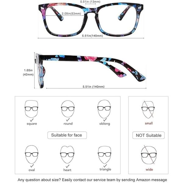 CREEK Blue Light Blocking Glasses Gaming Filter Square Eyeglasses for Eye Protection Men Women, Computer/Tablet/Laptop/Mobile/TV, Anti-blue & Anti eyestrain with Testing Kit - Image 3