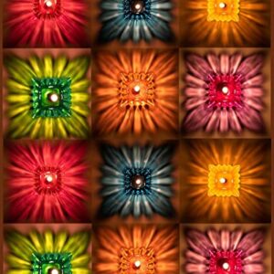 MOROVIK 12pcs Diwali Diyas Colourful 3D Reflection Diya for Diwali Decor Flower Shape Shadow Reflective Diyas for Diwali Decoration Items for Home Decor Reusable Diwali Light (Mix Color)
