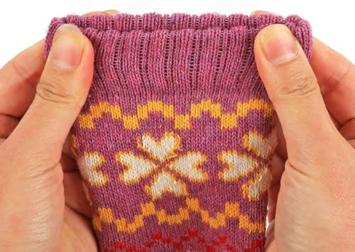 Aeoss Women Wool Socks Winter Vintage Warm Soft Thick Knit Wool, Stylish Crew Socks for Cozy Comfort Multicolor Free Size Socks (1 Pair) - Image 4