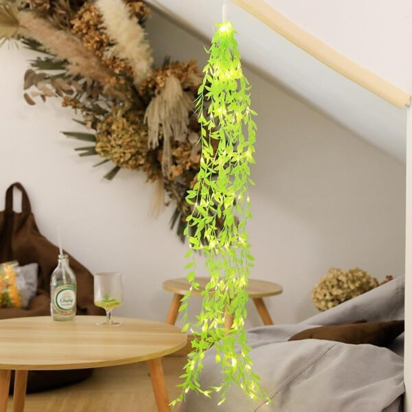 One94Store Artificial Leaf Curtain Lights – 200 LED Warm White Fairy String Lights, 3x1m, Remote Control with 8 Lighting Modes for Home, Wedding, Party, Diwali, Christmas & Festival Decoration - Image 7
