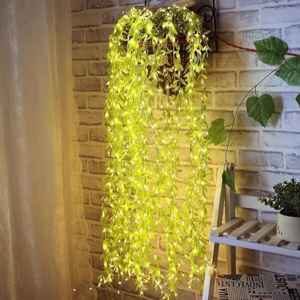 One94Store Artificial Leaf Curtain Lights – 200 LED Warm White Fairy String Lights, 3x1m, Remote Control with 8 Lighting Modes for Home, Wedding, Party, Diwali, Christmas & Festival Decoration - Image 9