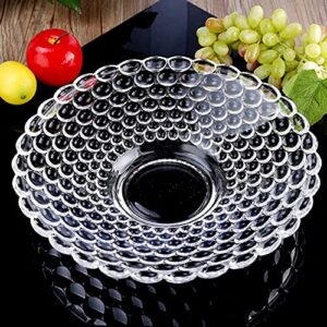 Air Son Glass Fruit Bowl Plate for Dining Table Beautiful Crystal Decoration Serving Dry Fruits Bowl Set Flower Shaped Gifting/Dinnerware & Servings