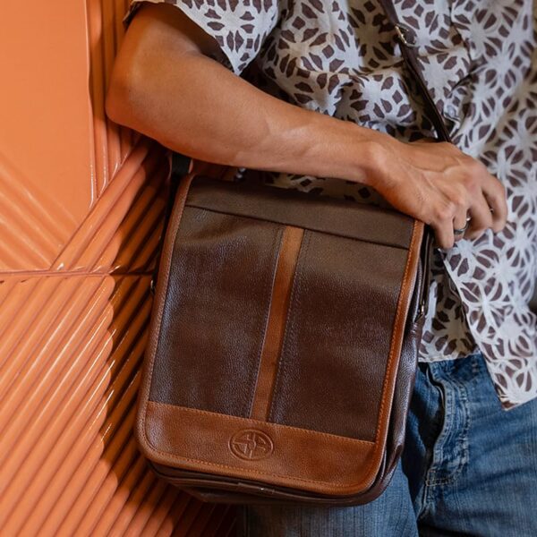 Storite Stylish PU Leather Sling Cross Body Travel Office Business Messenger One Side Shoulder Bag for Men Women (30 x 5.5 x 24 Cm) - Image 7