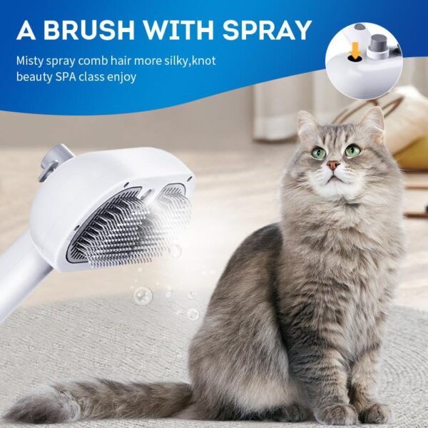 PETTY-KITTY® Multipurpose Steam Cat Brush Dog Brush for Shedding, Dog Comb Cat Comb Remove Static Flying Hair Pet Grooming Brush Self Cleaning Dog BrushSuitable for Long and Short Hairs (white) - Image 8