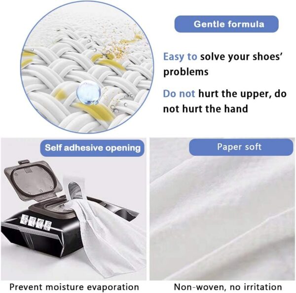 TCCO Natural Sneaker & Shoe Cleaner Wipes - 1 Packs of 80 - Portable Sneakers Cleaner Shoe Wipes Quickly Remove Dirt & Stains - These Disposable Shoe Cleaning Wipes Can Be Used On Footwear - Image 3