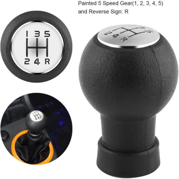 DETACHI Gear Shifter – 5-Speed, Anti-Slip Ball Knob, Glossy Black, Universal (Glossy Black) - Image 4