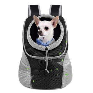 NARAYANMUNI Pet Dog Carrier Backpack Puppy Dog Travel Carrier Backpack Carrier for Small Dogs Cats Rabbits (L-13.8 in,W-13.3in) | Pack of 1|Small | Black