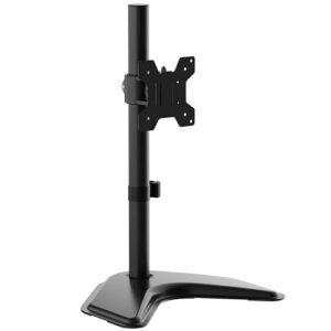 White Mulberry |DIY| Height Adjustable Monitor Stand Mount | Supports 17-32 Inch Screens| 10 Kg Screen Load | VESA 75X75 & 100X100 | Freestanding Monitor Mount | Black - (Single Screen)