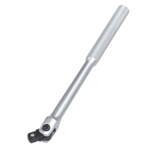 GROZ Flex Handle with Spring Loaded Ball Bearing Joint| Ideal for Heavy Duty Applications for Tightening or Releasing a Fastener| Chrome Vanadium Steel Body| Drive Size 3/8”| Length: 9”| DFH/3-8/9/MT :