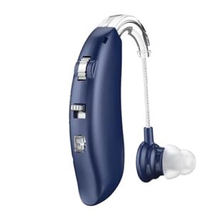 Balson AG-7106 Ear Hearing Aid Rechargeable Machine for old age with Bluetooth Connectivity, Active Noise Control and 5 Volume Control with Dry Kit- Crystal Clear Sound and Easy Controls (Blue, 1 Year Warranty)