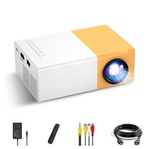 BIGASUO UC 500 Projector, 400LM Portable Mini Home Theater LED Projector with Remote Controller, 3500 lm LED Corded, UC500 Support HDMI, AV, SD, USB Interfaces (BGP18)