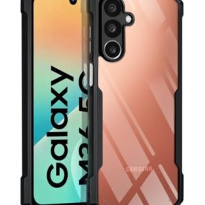 WOW IMAGINE Shock Proof Clear Protective Back Case for Samsung Galaxy M36 5G | Samsung Galaxy F36 5G- AirEDGE Technology | 360 Degree Camera Protection | Transparent Hybrid Mobile Cover - Black